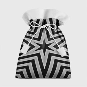 Подарочный 3D мешок с принтом Звезда в Петрозаводске, 100% полиэстер | Размер: 29*39 см | Тематика изображения на принте: 3d | black | абстракция | другие | линии | полосы | прикольные | текстуры | цветные | черно белый