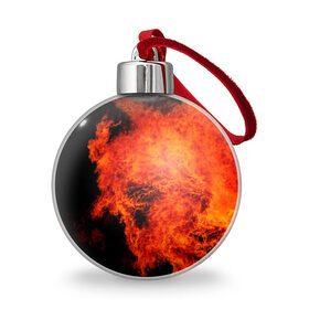 Ёлочный шар с принтом Огонь в Петрозаводске, Пластик | Диаметр: 77 мм | оранжевый | плямя | черный | яркий
