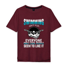 Мужская футболка хлопок Oversize с принтом Swimming в Петрозаводске, 100% хлопок | свободный крой, круглый ворот, “спинка” длиннее передней части | swim | swimming | плавание | пловец