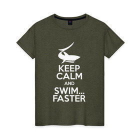 Женская футболка хлопок с принтом swim в Петрозаводске, 100% хлопок | прямой крой, круглый вырез горловины, длина до линии бедер, слегка спущенное плечо | swim | swimming | плавание | пловец