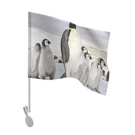 Флаг для автомобиля с принтом Пингвин и пингвинята в Петрозаводске, 100% полиэстер | Размер: 30*21 см | айсберг | антарктида | антарктика | арктика | буревестник | глупый | императорский | клюв | королевский | крылья | ласты | лёд | линукс | океан | пилигрим | полюс | птица | север | снег | умка | фрак