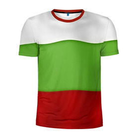 Мужская футболка 3D спортивная с принтом Болгария в Петрозаводске, 100% полиэстер с улучшенными характеристиками | приталенный силуэт, круглая горловина, широкие плечи, сужается к линии бедра | bulgaria | flag | болгария | республика болгария | текстура | флаг