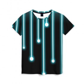 Женская футболка 3D с принтом Линии интернета в Петрозаводске, 100% полиэфир ( синтетическое хлопкоподобное полотно) | прямой крой, круглый вырез горловины, длина до линии бедер | будущее | интернет | линии | технологии