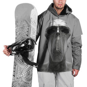 Накидка на куртку 3D с принтом Гуманоид в Петрозаводске, 100% полиэстер |  | head | humanoid | sculpture | голова | идол | инопланетянин | истукан | космос | скульптура | статуя