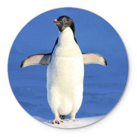 Коврик круглый с принтом Пингвин в Петрозаводске, резина и полиэстер | круглая форма, изображение наносится на всю лицевую часть | айсберг | антарктида | антарктика | арктика | буревестник | глупый | императорский | клюв | королевский | крылья | ласты | лёд | линукс | океан | пилигрим | полюс | птица | север | снег | умка | фрак
