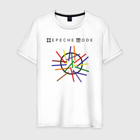 Мужская футболка хлопок с принтом Depeche mode (светлая) в Петрозаводске, 100% хлопок | прямой крой, круглый вырез горловины, длина до линии бедер, слегка спущенное плечо. | depeche mode