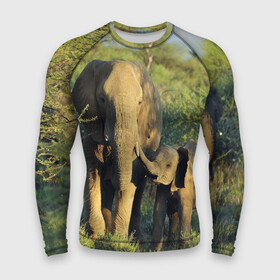 Мужской рашгард 3D с принтом Слониха и слоненок в природе в Петрозаводске,  |  | Тематика изображения на принте: африка | африканский | бивни | большой | гигант джунгли | зоопарк | индийский | индия | лесной великан | мамонт | огромный | саванна | сафари | серый | слон | слоненок | слониха | стадо | уши | хобот