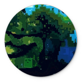 Коврик круглый с принтом Minecraft the Game в Петрозаводске, резина и полиэстер | круглая форма, изображение наносится на всю лицевую часть | 3d | game | minecraft | башни | дорога | игры | песочница | светильник | тотем | храм | человечки