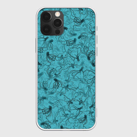 Чехол для iPhone 12 Pro с принтом Осьминоги в Петрозаводске, силикон | область печати: задняя сторона чехла, без боковых панелей | дайвинг | кракен | ктулху | малюск | море | океан | осьминог | паттерн | рыбалка | спрут