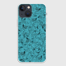 Чехол для iPhone 13 mini с принтом Осьминоги в Петрозаводске,  |  | дайвинг | кракен | ктулху | малюск | море | океан | осьминог | паттерн | рыбалка | спрут