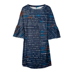 Детское платье 3D с принтом Информатика в Петрозаводске, 100% полиэстер | прямой силуэт, чуть расширенный к низу. Круглая горловина, на рукавах — воланы | computer code | technology | код | компьютеры