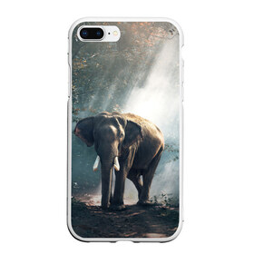 Чехол для iPhone 7Plus/8 Plus матовый с принтом Слон в лесу в Петрозаводске, Силикон | Область печати: задняя сторона чехла, без боковых панелей | африка | африканский | бивни | большой | гигант джунгли | зоопарк | индийский | индия | лесной великан | мамонт | огромный | саванна | сафари | серый | слон | слоненок | слониха | стадо | уши | хобот