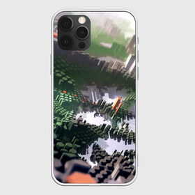 Чехол для iPhone 12 Pro Max с принтом Объемный эквалайзер в Петрозаводске, Силикон |  | Тематика изображения на принте: 3д | графика | зеленый | объемный | оранжевый | эквалайзер