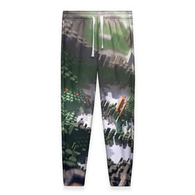Женские брюки 3D с принтом Объемный эквалайзер в Петрозаводске, полиэстер 100% | прямой крой, два кармана без застежек по бокам, с мягкой трикотажной резинкой на поясе и по низу штанин. В поясе для дополнительного комфорта — широкие завязки | 3д | графика | зеленый | объемный | оранжевый | эквалайзер