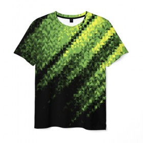 Мужская футболка 3D с принтом Пиксельные лучи в Петрозаводске, 100% полиэфир | прямой крой, круглый вырез горловины, длина до линии бедер | 3d | другие | красивые | линии | лучи | огни | пиксели | поверхности | полосы | прикольные | свет | текстуры | яркие