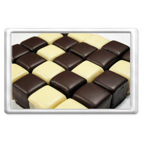 Магнит 45*70 с принтом Шоколадные конфеты в Петрозаводске, Пластик | Размер: 78*52 мм; Размер печати: 70*45 | Тематика изображения на принте: десерт | еда | конфеты | сладкое | структуры | шахматы | шоколад