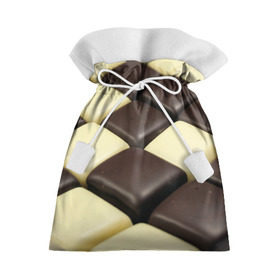 Подарочный 3D мешок с принтом Шоколадные конфеты в Петрозаводске, 100% полиэстер | Размер: 29*39 см | Тематика изображения на принте: десерт | еда | конфеты | сладкое | структуры | шахматы | шоколад
