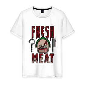 Мужская футболка хлопок с принтом Dota 2 - Fresh Meat в Петрозаводске, 100% хлопок | прямой крой, круглый вырез горловины, длина до линии бедер, слегка спущенное плечо. | dota | dota2 | game | online | дота | игра | крюк | онлайн | пудж | стратегия | хук