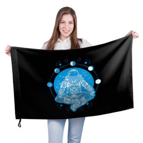 Флаг 3D с принтом Космонавт в Петрозаводске, 100% полиэстер | плотность ткани — 95 г/м2, размер — 67 х 109 см. Принт наносится с одной стороны | день космонавтики | звезда | звезды | космонавт | космонавты | космос | планета | планеты | ракета | ракеты