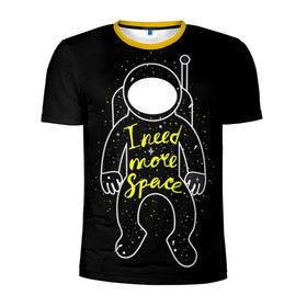Мужская футболка 3D спортивная с принтом More space в Петрозаводске, 100% полиэстер с улучшенными характеристиками | приталенный силуэт, круглая горловина, широкие плечи, сужается к линии бедра | день космонавтики | звезда | звезды | космонавт | космонавты | космос | планета | планеты | ракета | ракеты