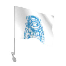 Флаг для автомобиля с принтом Космомакака в Петрозаводске, 100% полиэстер | Размер: 30*21 см | день космонавтики | звезда | звезды | космонавт | космонавты | космос | планета | планеты | ракета | ракеты