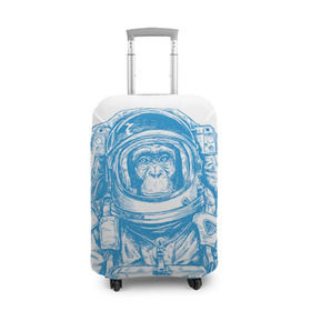 Чехол для чемодана 3D с принтом Космомакака в Петрозаводске, 86% полиэфир, 14% спандекс | двустороннее нанесение принта, прорези для ручек и колес | день космонавтики | звезда | звезды | космонавт | космонавты | космос | планета | планеты | ракета | ракеты