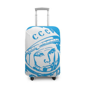 Чехол для чемодана 3D с принтом Гагарин 1 в Петрозаводске, 86% полиэфир, 14% спандекс | двустороннее нанесение принта, прорези для ручек и колес | гагарин | день космонавтики | звезды | космос
