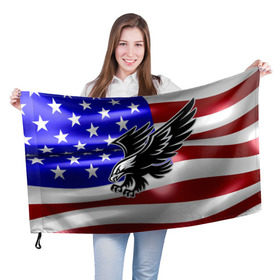 Флаг 3D с принтом Флаг США с орлом в Петрозаводске, 100% полиэстер | плотность ткани — 95 г/м2, размер — 67 х 109 см. Принт наносится с одной стороны | usa | америка | белоголовый | герб | государство | доллар | дядя сэм | звездно полосатый флаг | лысый | нато | оон | орел | птица | свобода | символ | соединённые штаты америки | страна | сша | штат
