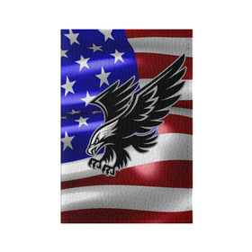 Обложка для паспорта матовая кожа с принтом Флаг США с орлом в Петрозаводске, натуральная матовая кожа | размер 19,3 х 13,7 см; прозрачные пластиковые крепления | Тематика изображения на принте: usa | америка | белоголовый | герб | государство | доллар | дядя сэм | звездно полосатый флаг | лысый | нато | оон | орел | птица | свобода | символ | соединённые штаты америки | страна | сша | штат
