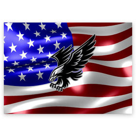 Поздравительная открытка с принтом Флаг США с орлом в Петрозаводске, 100% бумага | плотность бумаги 280 г/м2, матовая, на обратной стороне линовка и место для марки
 | usa | америка | белоголовый | герб | государство | доллар | дядя сэм | звездно полосатый флаг | лысый | нато | оон | орел | птица | свобода | символ | соединённые штаты америки | страна | сша | штат