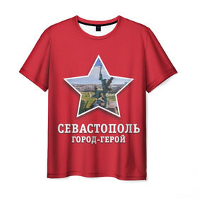 Мужская футболка 3D с принтом Севастополь город-герой в Петрозаводске, 100% полиэфир | прямой крой, круглый вырез горловины, длина до линии бедер | Тематика изображения на принте: 