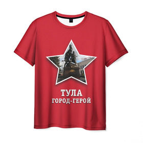 Мужская футболка 3D с принтом Тула город-герой в Петрозаводске, 100% полиэфир | прямой крой, круглый вырез горловины, длина до линии бедер | битва | великая | война | герой | город | день | отечественная | победы | тула