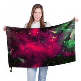 Флаг 3D с принтом Розовый космос в Петрозаводске, 100% полиэстер | плотность ткани — 95 г/м2, размер — 67 х 109 см. Принт наносится с одной стороны | nebula | space | star | вселенная | звезды | земля | космический | космос | планеты | плеяды | пространство | созвездие
