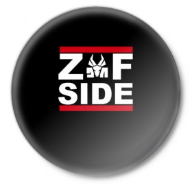 Значок с принтом Z Side в Петрозаводске,  металл | круглая форма, металлическая застежка в виде булавки | die antwoord | ninja | yolandi