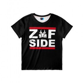 Детская футболка 3D с принтом Z Side в Петрозаводске, 100% гипоаллергенный полиэфир | прямой крой, круглый вырез горловины, длина до линии бедер, чуть спущенное плечо, ткань немного тянется | die antwoord | ninja | yolandi