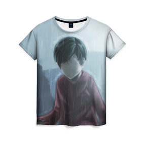 Женская футболка 3D с принтом INSIDE в Петрозаводске, 100% полиэфир ( синтетическое хлопкоподобное полотно) | прямой крой, круглый вырез горловины, длина до линии бедер | boy | inside | limbo | playdead | инсайд | лимбо | мальчик