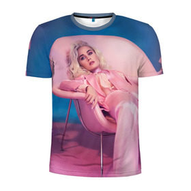 Мужская футболка 3D спортивная с принтом Katy Perry в Петрозаводске, 100% полиэстер с улучшенными характеристиками | приталенный силуэт, круглая горловина, широкие плечи, сужается к линии бедра | katy perry | кэти перри