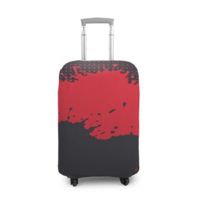 Чехол для чемодана 3D с принтом Пятно в Петрозаводске, 86% полиэфир, 14% спандекс | двустороннее нанесение принта, прорези для ручек и колес | арт | брызги | гранж | искусство | клякса | красный | красота | пятно | чёрный