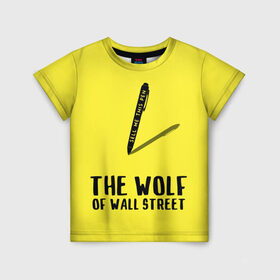 Детская футболка 3D с принтом Волк с Уолл Стрит в Петрозаводске, 100% гипоаллергенный полиэфир | прямой крой, круглый вырез горловины, длина до линии бедер, чуть спущенное плечо, ткань немного тянется | the wolf of wall street | волк с уолл стрит | леонардо дикаприо | мартин скорсезе | продай мне эту ручку