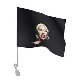 Флаг для автомобиля с принтом Леди Гага в Петрозаводске, 100% полиэстер | Размер: 30*21 см | lady gaga | леди гага