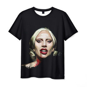 Мужская футболка 3D с принтом Леди Гага в Петрозаводске, 100% полиэфир | прямой крой, круглый вырез горловины, длина до линии бедер | lady gaga | леди гага