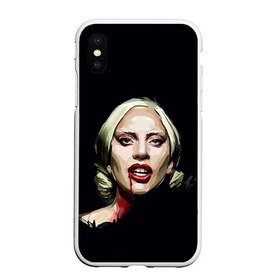 Чехол для iPhone XS Max матовый с принтом Леди Гага в Петрозаводске, Силикон | Область печати: задняя сторона чехла, без боковых панелей | lady gaga | леди гага
