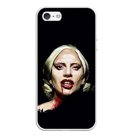 Чехол для iPhone 5/5S матовый с принтом Леди Гага в Петрозаводске, Силикон | Область печати: задняя сторона чехла, без боковых панелей | lady gaga | леди гага