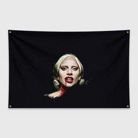 Флаг-баннер с принтом Леди Гага в Петрозаводске, 100% полиэстер | размер 67 х 109 см, плотность ткани — 95 г/м2; по краям флага есть четыре люверса для крепления | lady gaga | леди гага