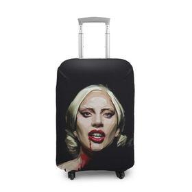 Чехол для чемодана 3D с принтом Леди Гага в Петрозаводске, 86% полиэфир, 14% спандекс | двустороннее нанесение принта, прорези для ручек и колес | lady gaga | леди гага