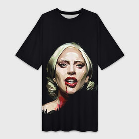 Платье-футболка 3D с принтом Леди Гага в Петрозаводске,  |  | lady gaga | леди гага