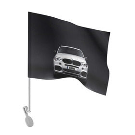 Флаг для автомобиля с принтом BMW X5 в Петрозаводске, 100% полиэстер | Размер: 30*21 см | bmw | x3 x4 x5 x6 x7 x8 | авто | автомобиль | блатная | бмв | бумер | бэха | иномарка | концерн | красивая | крутая | марка немецкая | машина | пацанский таз | прикольная | тачила | тачка