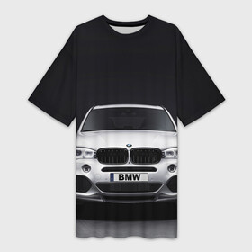 Платье-футболка 3D с принтом BMW X5 в Петрозаводске,  |  | bmw | x3 x4 x5 x6 x7 x8 | авто | автомобиль | блатная | бмв | бумер | бэха | иномарка | концерн | красивая | крутая | марка немецкая | машина | пацанский таз | прикольная | тачила | тачка