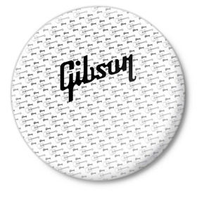 Значок с принтом Gibson в Петрозаводске,  металл | круглая форма, металлическая застежка в виде булавки | Тематика изображения на принте: fender | gibson | guitar | ibanez | music | rock | гитара | музыка | рок