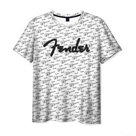 Мужская футболка 3D с принтом Fender в Петрозаводске, 100% полиэфир | прямой крой, круглый вырез горловины, длина до линии бедер | fender | gibson | guitar | ibanez | music | rock | гитара | музыка | рок